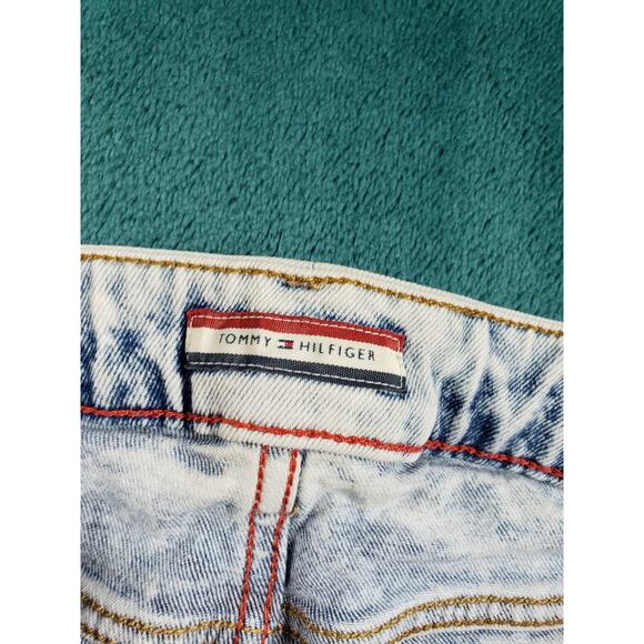 Tommy Hilfiger Jeans Size 14 Womens Blue Pants Stretch Mid Rise Fray Hem Ankle - Picture 3 of 12